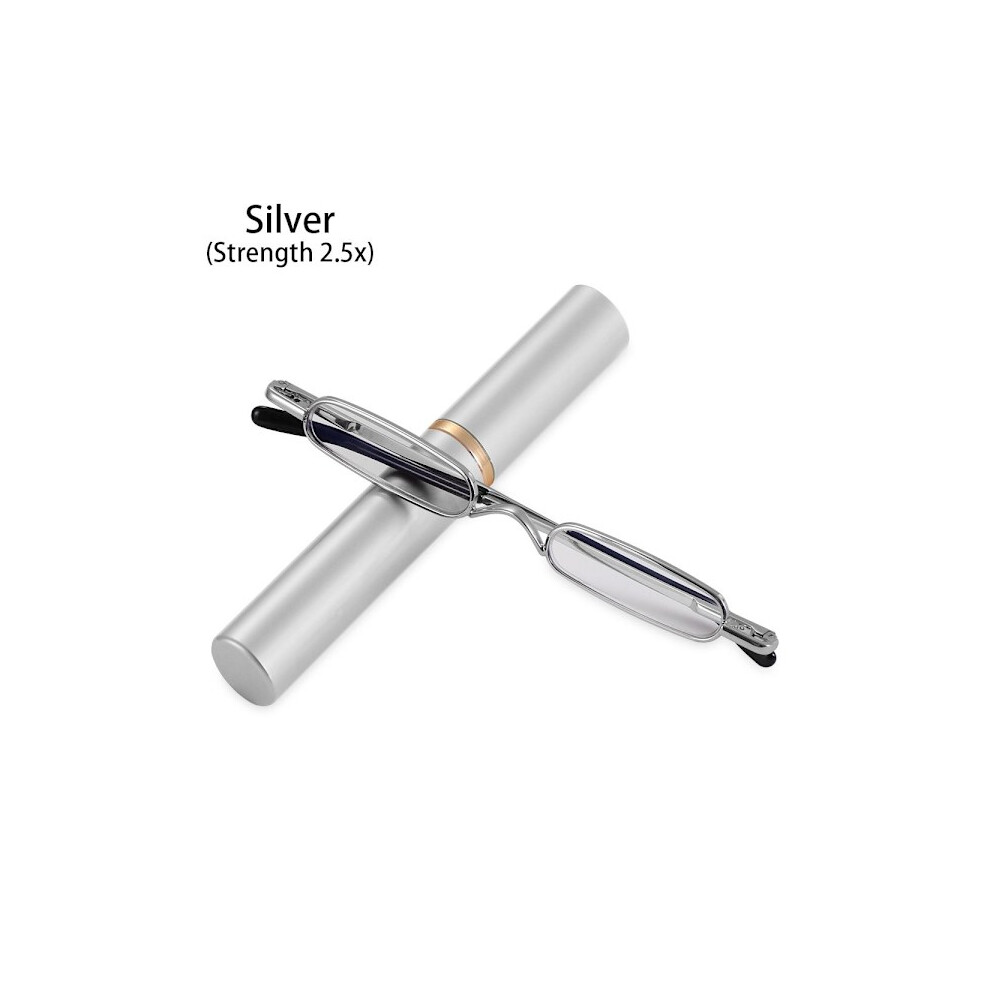 Silver Slim Pen Reading Glasses Slim Reading Glasses Strength - Perfet Strength 2.5X