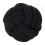 Hand Knitted Knotted Ball Lambswool Pillow Black 35CM 1