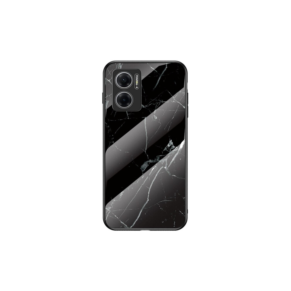Skalo Compatible With Xiaomi Redmi 10 5G Marble Tempered Glass Tpu Case - Motif 4 Multicolor 9130661659338