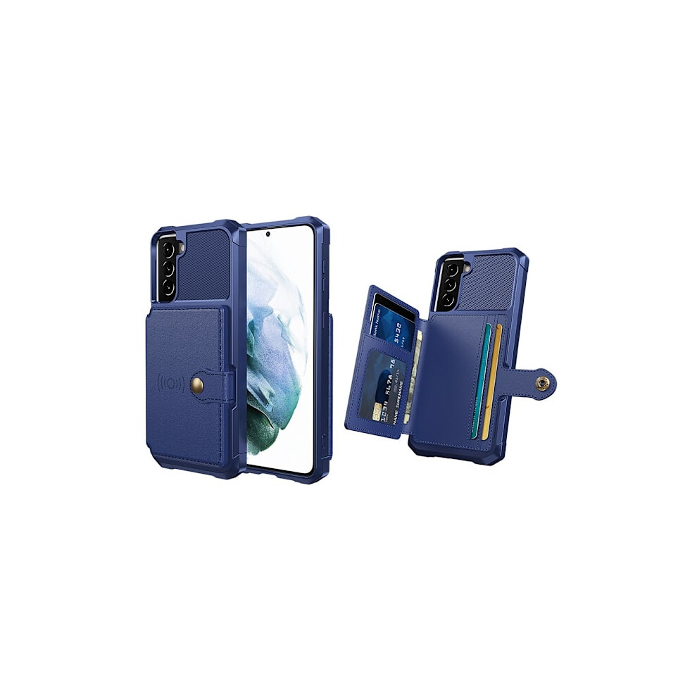 Compatible With Samsung Galaxy S23 - Case With Card Holder Blue 9130661659376