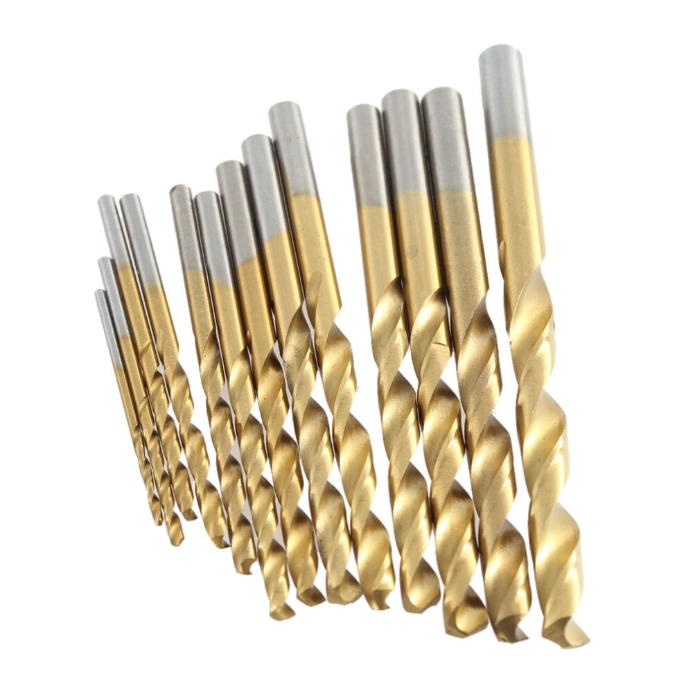 13Pcs/Set Hss Plating Titanium Drill Bit Set Metric System 1.5-6.5Mm Woodworking Wood Metal Drilling Tool 9130661659499