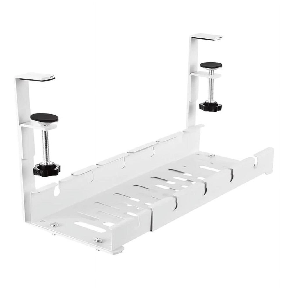 Under Desk Cable Storage Rack Expandable Management Tray Desk Socket Holder Wire Cord Power Strip Adapter 1Pcs 9130661659857