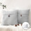 Phantoscope Single Button Cotton Blend Series Decorative Throw Pillow, 22" x 22", Light Grey, 2 Pack 1