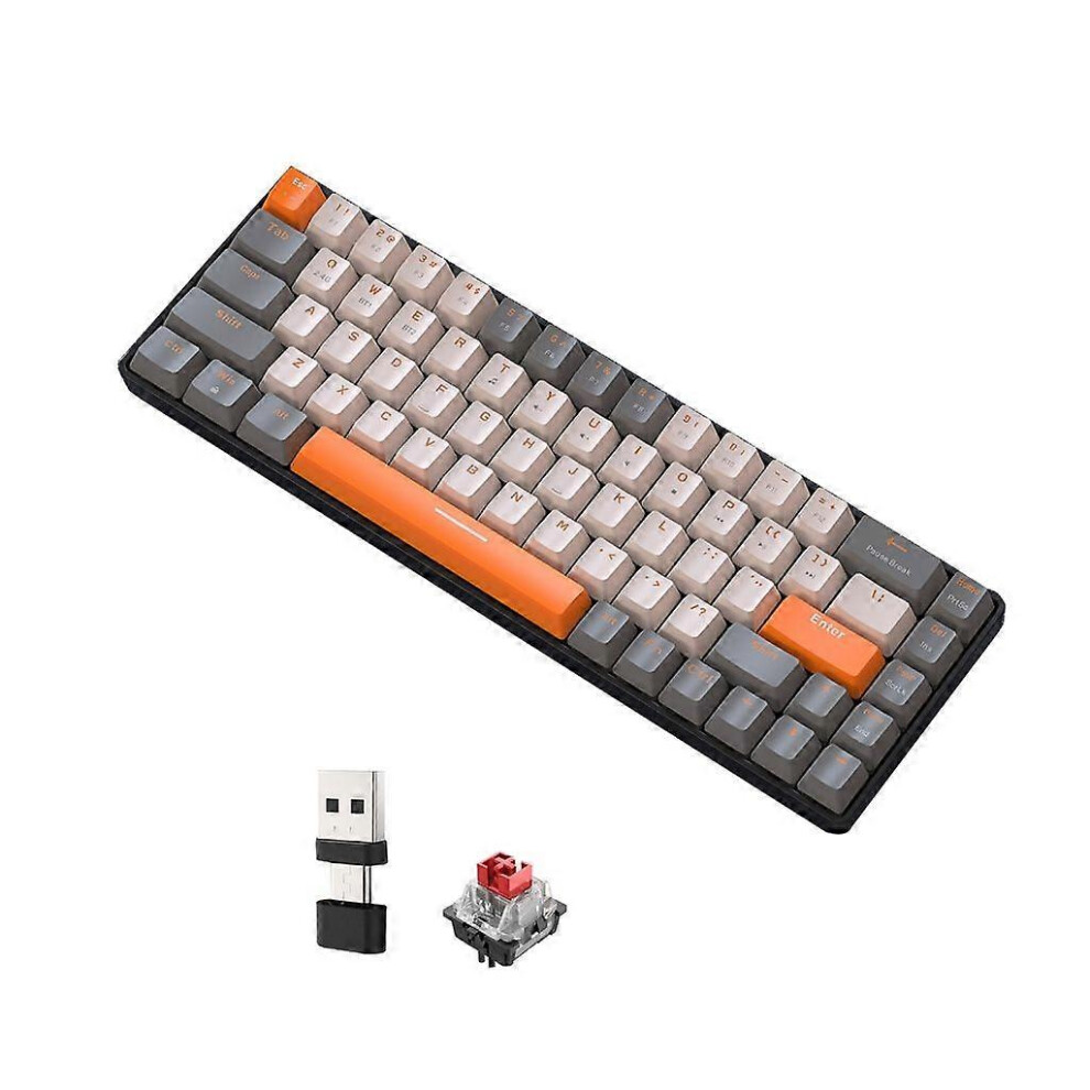 (As Show, 3) K68 68 Keys Wireless Keyboard 2.4G Double-Shot Color Dual Mode 19 Key-No Impact 3364096781517