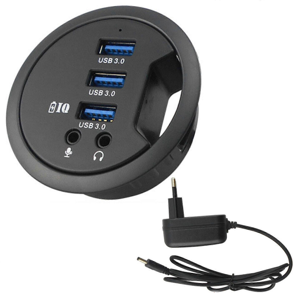 (As Show, One Size) 5-Port Usb 3.0 Hub Charging Stations Multi Splitter Grommet Hole For Cellphone 5213747822995