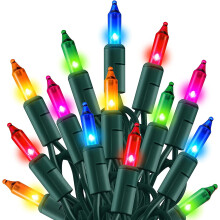 Christmas Lights, 16.4FT 50 LED Waterproof String Lights with 8 Modes, Retro Mini Tree Lights for Indoor Outdoor Party Yard Decor (Multicolor)