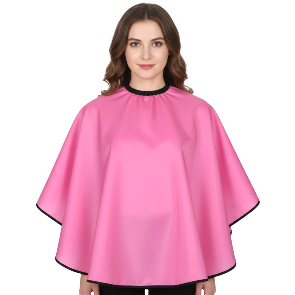 Black Short Waterproof Barber Cape With Adjustable Neck Closure For Haircuts And Makeup