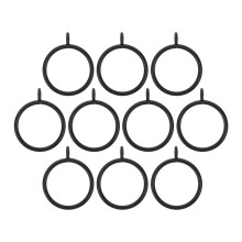 10 Pcs Metal Curtain Rings with Eyelets for Rods Smooth Glide Universal Fit