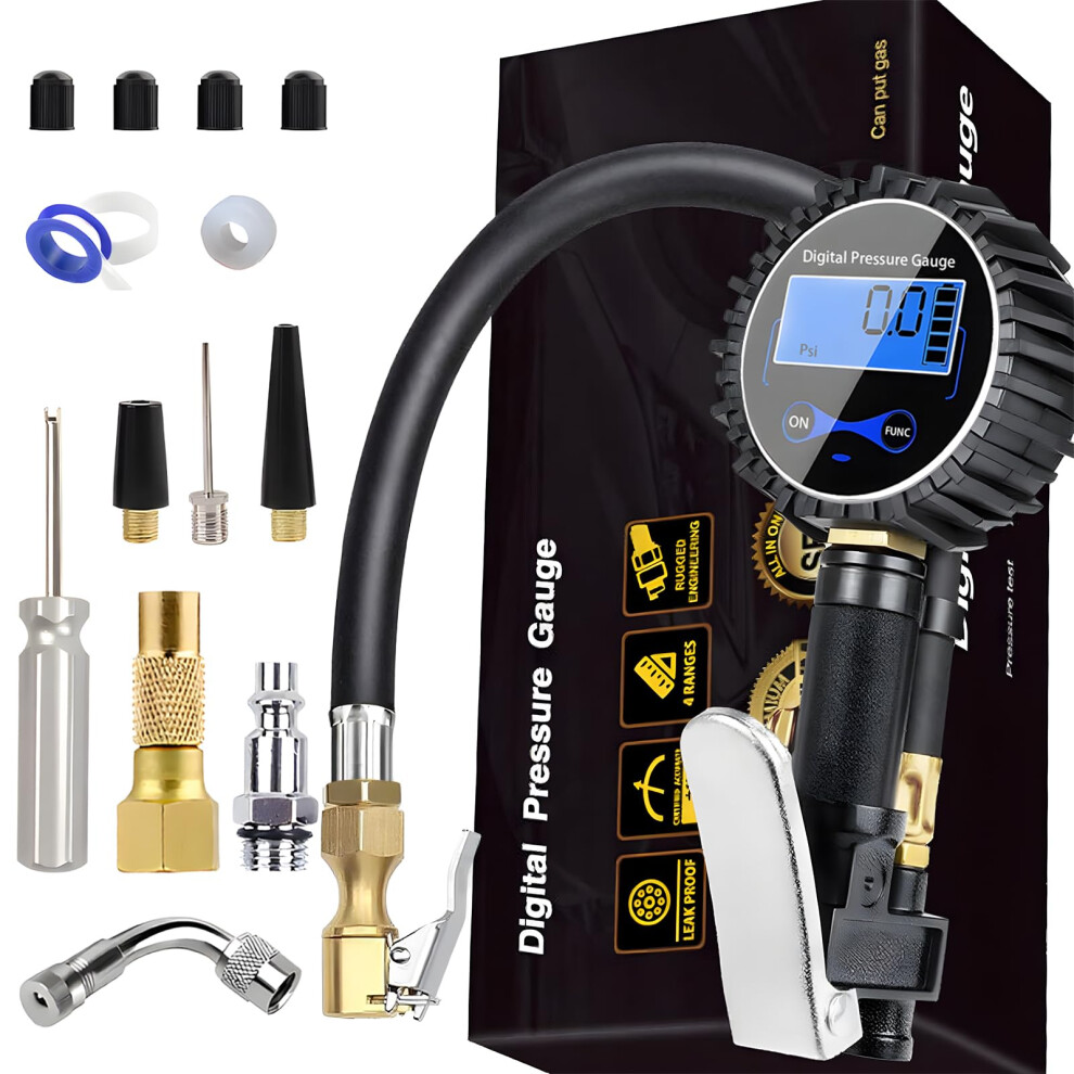 Digital Tire Inflator With Pressure Gauge 3In1 250 Psi Lcd Heavyduty For Car Truck Bike 9113335514461