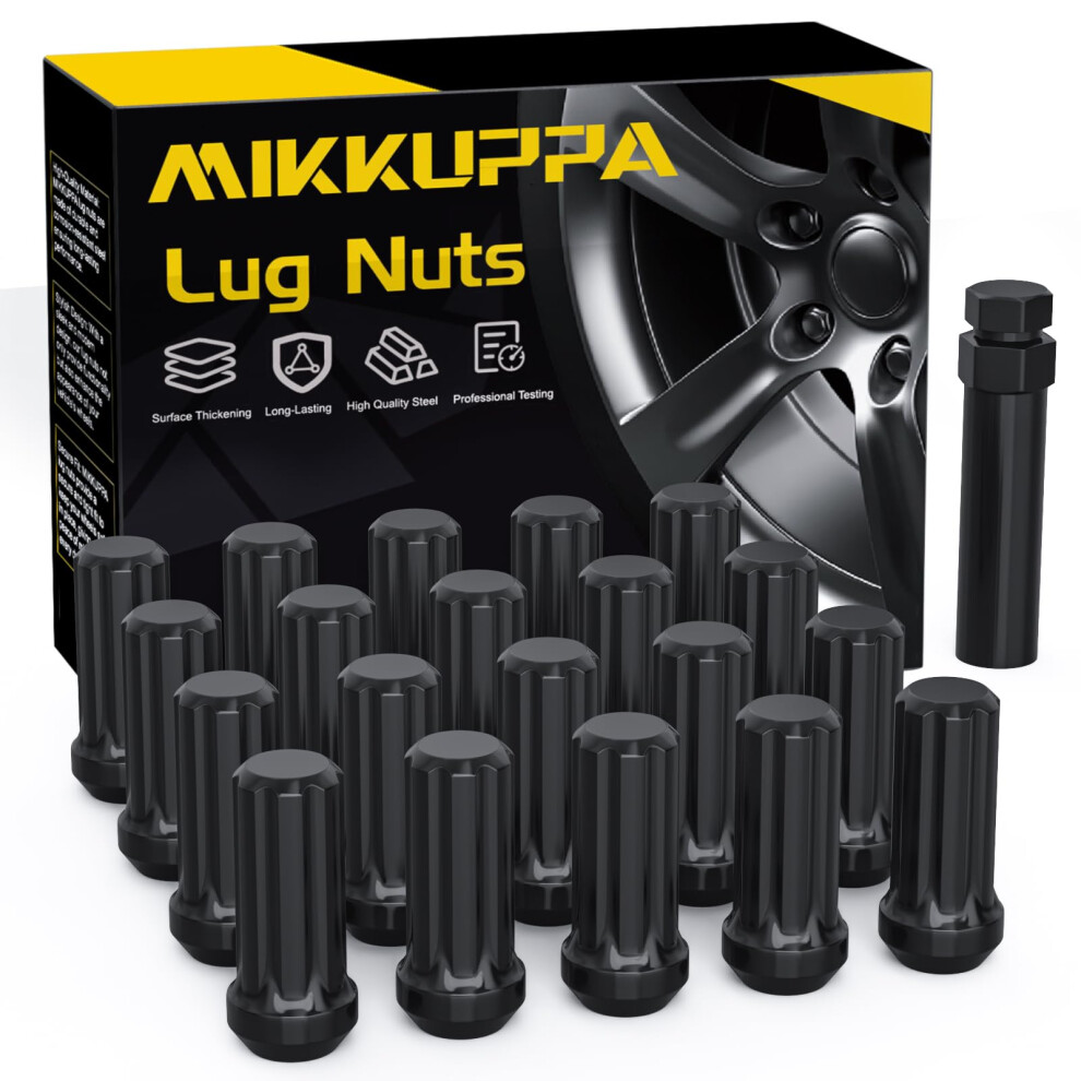 1/220 Wheel Lug Nuts 20Pcs 7 Spline For Jeep Wrangler Grand Cherokee Ford Explorer Black 9113335514522