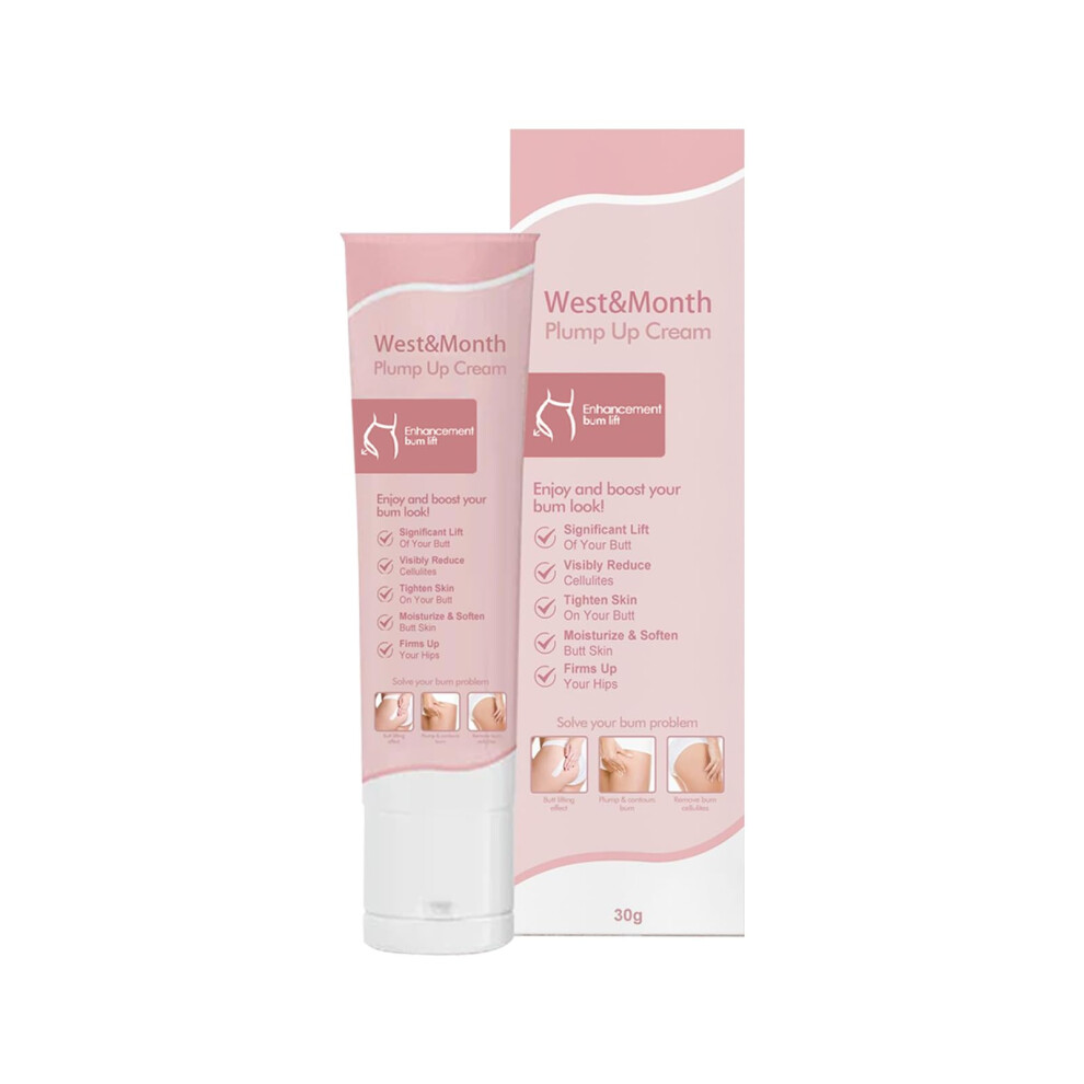 Cream Hip Lifting With Sodium Hyaluronate And Shea Butter For Butt Firming And Deep Skin Hydration, 1.05 Oz