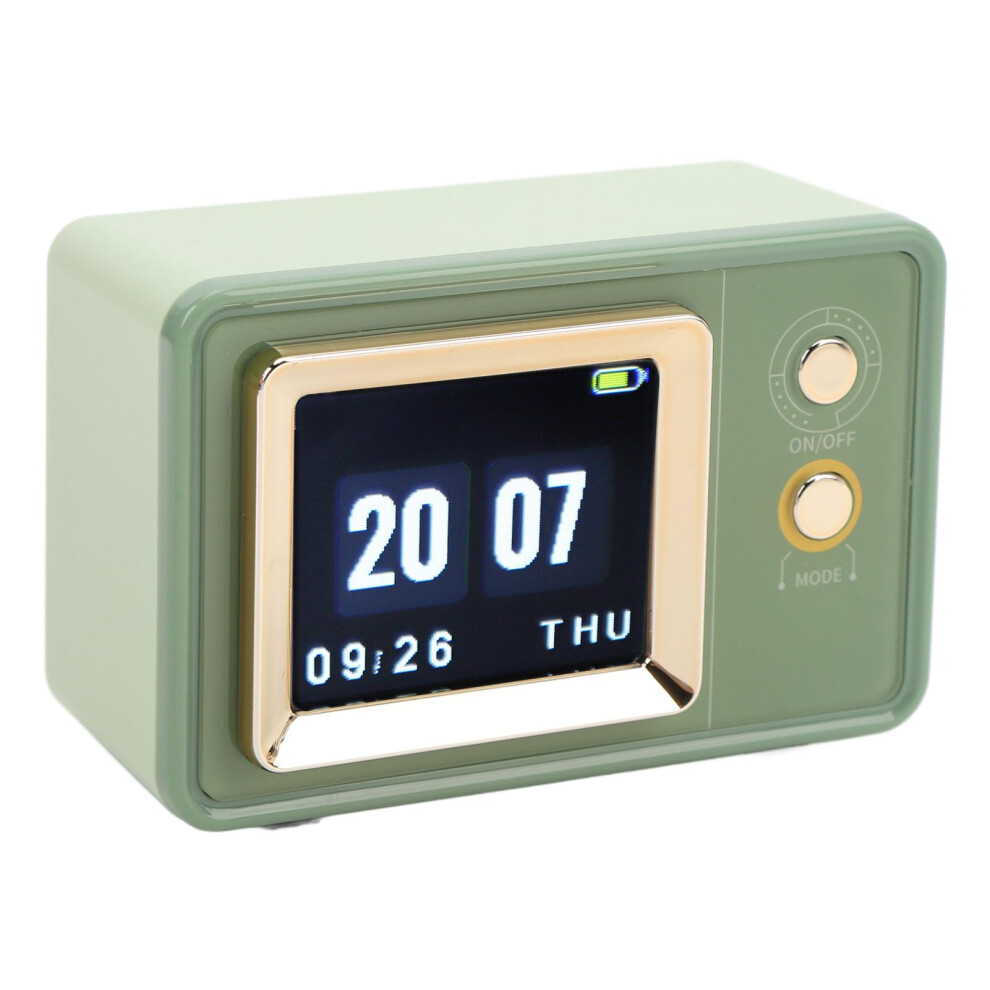 Bluetooth Speaker With Projection Alarm Clock, Hifi Sound, Dynamic Lyrics Display, Retro Green 9455672631914