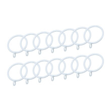 14PCS White Metal Curtain Rings 1.5 Inch with Eyelets RustResistant SnapLock for Heavy Drapes