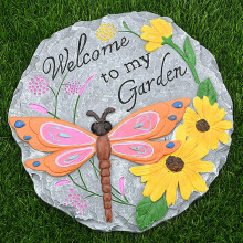 Resin Garden Pathway Pavers with AntiSlip Surface and 3D Butterfly Dragonfly Design