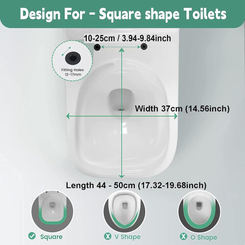 Soft Close Square Toilet Seat White Urea Formaldehyde Quick Release Easy Clean 360 Adjustable Hinge 1