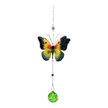 Bird Water Feeder LeakProof Acrylic Dispenser with Butterfly Ornament for Garden Patio Backyard