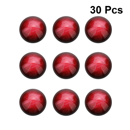 30Stk Resin Paste Rot Halbrund Flach Schmuck Bastelmaterial Langlebig 1