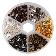 1Set Corduiteind Crimpen Metaal Assorti Kleuren Voor Sieraden Maken