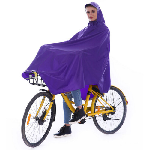 Paarse Waterdichte Fietsregenponcho Met Windbescherming 1