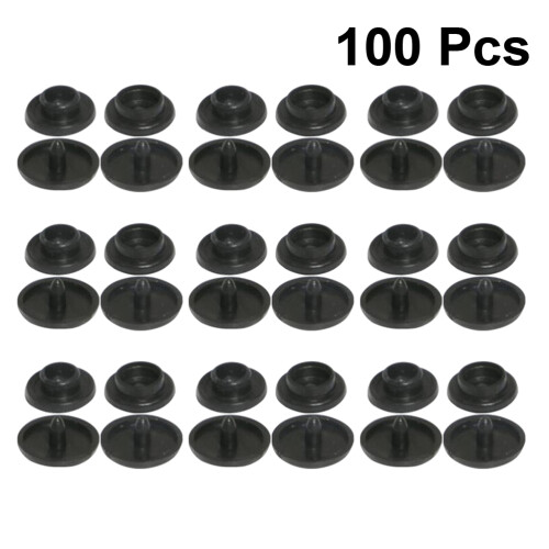 100Sets Zwarte Snap Knopen Plastic Sluiting Kleding Naaibenodigdheden 2