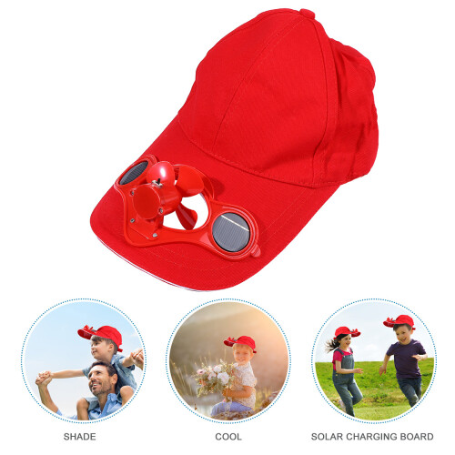 1pc Fan Cap Sun Solar Energy Storage Hat Children Cap With Switch 2