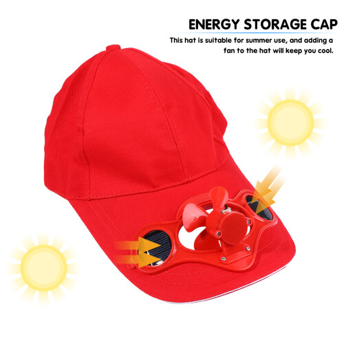 1pc Fan Cap Sun Solar Energy Storage Hat Children Cap With Switch 1