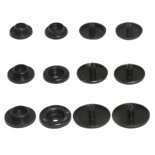 100Sets Zwarte Snap Knopen Plastic Sluiting Kleding Naaibenodigdheden 1