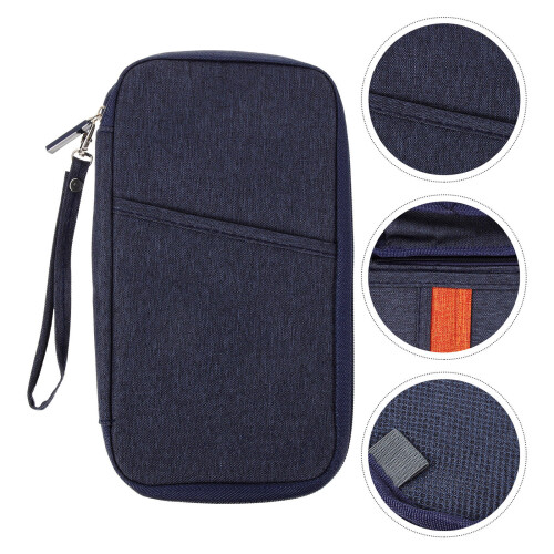 Navy Draagbare Paspoort Wallet Reis Documenten Organizer 2