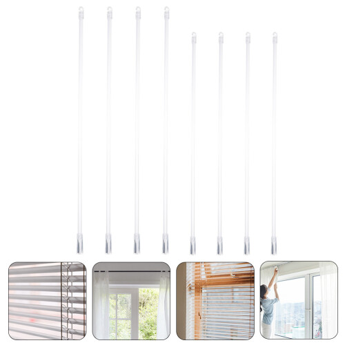 8Pcs Silver Blind Replacement Rods Lightweight Pom Window Opener Poles 1