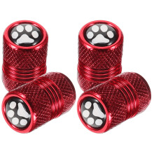 4St Rood Rvs Ventieldopjes Auto Uniek Pootafdruk Design Beschermend