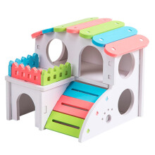 kleurrijk houten hamsterhuis met uitneembaar nest