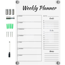 1Set Transparant Acryl Whiteboard Met Pen Voor Thuis En School