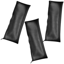 3St PU Microfoon Opbergzak Zwart Met Rits Voor Draadloze Microfoons