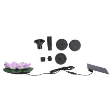 1Set Schwimmender Solarbrunnen Lotus, Kunststoff, Leise Gartendeko