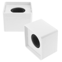 2 stuks draagbare ABS vierkante interviewmicrofoon met logovlag (wit)