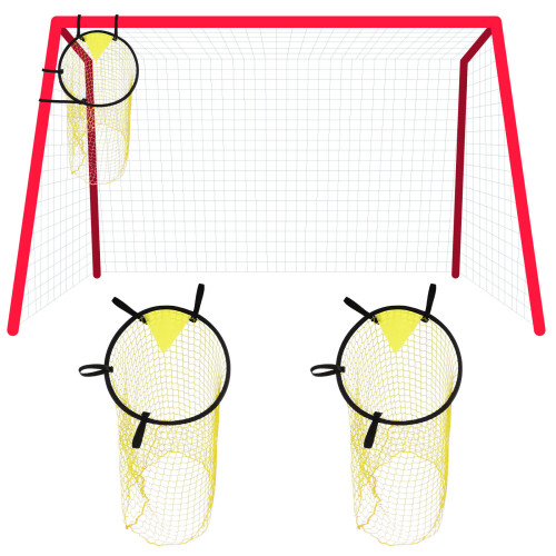 2St Gekleurde Voetbaldoelen Met Polyester Net Voor Trainingsgebruik