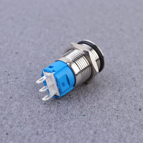 Wasserfester Metall Push Button Schalter Selbstsichernd Silber 2