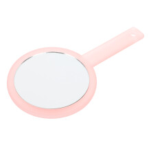 Tragbarer Handspiegel Pink ABS Silber Handy Make-Up Spiegel