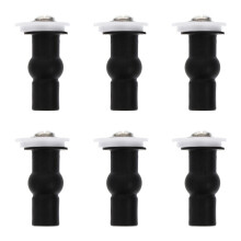 6Stk Toilettensitz Fixierschrauben Aus ABS Schwarz Langlebig Bad