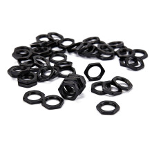 50Stk Schwarze Feine Zinkmuttern Passend Für Gitarren Bass Stecker