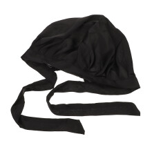 Schwarzer Elastischer Schlafhut Aus Satin Für Langhaarige Damen