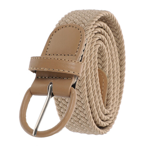 1Stk Beige Damen Herren Elastischer Stoff Gürtel Modisch Und Robust 1