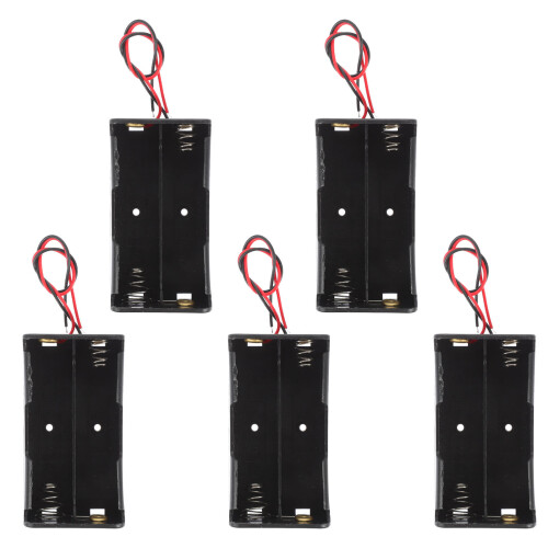 5Stk 2Xaa Batteriegehäuse Mit Draht, Schwarz, Ideal Für Systemgeräte 2