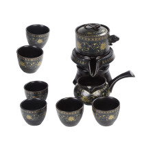 1Set Keramik Teekanne Set Klassisch Schwarz Für Haushalt Und Büro