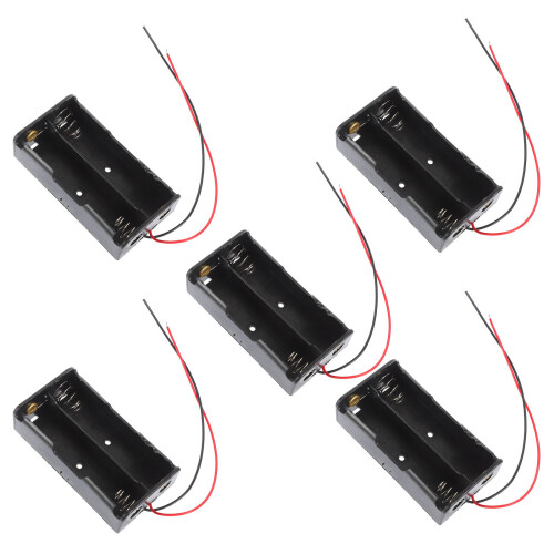 5Stk 2Xaa Batteriegehäuse Mit Draht, Schwarz, Ideal Für Systemgeräte 1