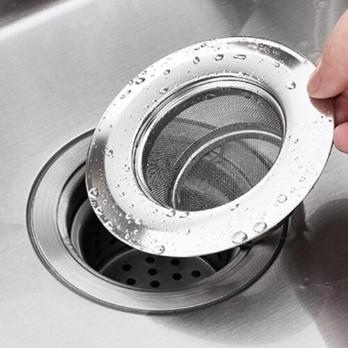 2Sets Edelstahl Spülbecken Filter Küchen Sieb Silber Langlebig 2