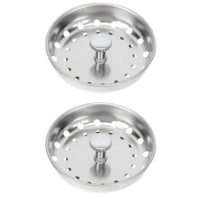 2Stk Spülbecken Abflussfilter Aus Edelstahl, Silber, Dichtungsdeckel