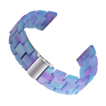1Stk Resin Uhrenarmband Ersatzband Mit Doppelfaltschließe, Mehrfarbig