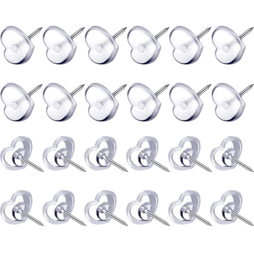 100Stk Multifunktionale Transparente Kunststoff-Pushpins Für Karten