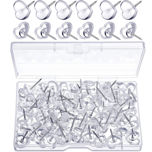 100Stk Multifunktionale Transparente Kunststoff-Pushpins Für Karten 1